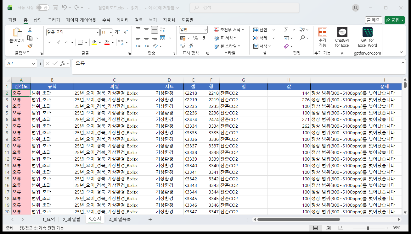 검증리포트 상세 시트