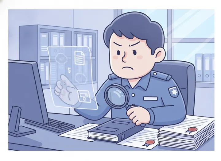 지어낸 통계·법령·판례를 경계하고 원문과 대조한다 설명 삽화