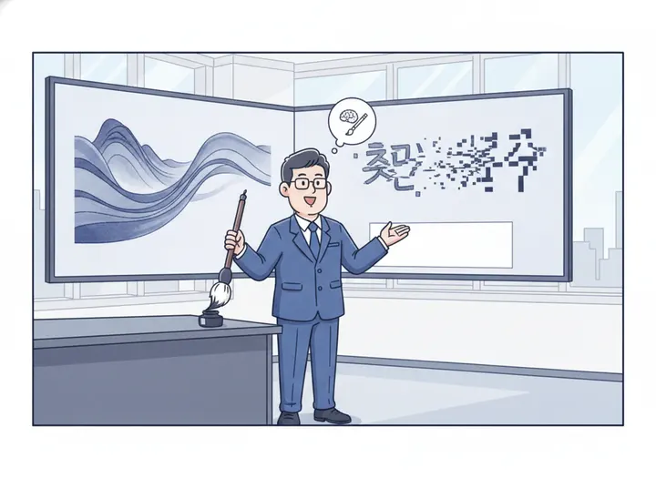 AI 이미지의 한글 텍스트는 깨진다 — '그림은 AI, 글자는 사람' 설명 삽화